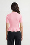 Pembe Peplum/Belden Oturmalı Düğme Detaylı Triko Bluz Triko Bluz TWOSS26BZ00158 - 3