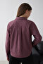 Bordo Oversize Çizgili Gömlek TCTSS26TG00045 - 4
