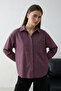 Bordo Oversize Çizgili Gömlek TCTSS26TG00045 - 2