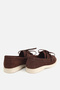 Women's Brown Suede Lace-Up Thick Sole Loafers - 4