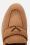 Women's tan suede loafer with stitching detail - 5