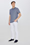 Men's Shrink-Resistant Cotton Fabric Regular Fit Comfortable Cut Navy Blue Roll-Free Polo Collar T-Shirt with Pockets - 7