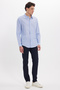 Men's Slim Fit Slim Fit Long Sleeve 100% Cotton Linen Texture Striped Shirt - 2
