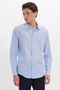 Men's Slim Fit Slim Fit Long Sleeve 100% Cotton Linen Texture Striped Shirt