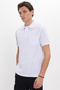 Men's Regular Fit Classic Cut 100% Cotton Plain Pique White Polo Neck T-Shirt with Pockets - 7
