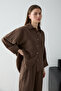 Kahverengi Oversize Gömlek Pantolon Alt - Üst Takım TWOSS26AU00179 - 3