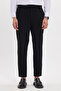 Men's Slim Fit Slim Cut Stretch Side Pocket Ankle Length Canvas Cut Black Trousers
