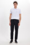 Men's Regular Fit Elastic Waist Lace-Up Jogger Black Trousers Relaxed Fit Side Pockets - 2