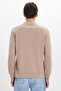 Men's Standard Fit Regular Cut Long Sleeve Extra Soft Modal Fabric Crew Neck Dark Mink Sweatshirt - 6