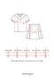 Girl's Top and Bottom Set Summer Collar Detailed Shorts with Skirt Light Pink - 5
