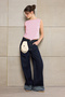Pembe Fitted/Vücuda Oturan Kayık Yaka Kolsuz Pamuklu Esnek Örme Bluz TWOSS26BZ00035 - 2