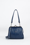 Women's Navy Blue Butterfly 4-Compartment Lined Handbag and Shoulder Bag with Zipper Closure - 2