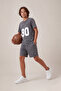 Anthracite Printed Acid Washed Boys' Knitted Top and Bottom Set Tkdss26Au00047 - 2