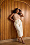 White Linen Look Belted Woven Plus Size Trousers Tbbss26Ar00033 - 2