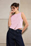 Pembe Fitted/Vücuda Oturan Kayık Yaka Kolsuz Pamuklu Esnek Örme Bluz TWOSS26BZ00035