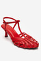 Feli̇p Red Skin Banded Women's Low Heeled Shoes - 3