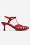 Feli̇p Red Skin Banded Women's Low Heeled Shoes - 4