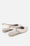 Woman's beige pointed toe open back elegant Ballet Flats with stones - 5