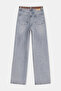 Mavi Kemer Detaylı Wide Leg Geniş Paça Jeans TDRSS26PL00039 - 6