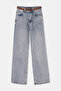 Mavi Kemer Detaylı Wide Leg Geniş Paça Jeans TDRSS26PL00039 - 5