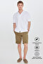Men's White Cotton Comfort Fit Relaxed Cut Hawaiian Collar Dobby Knitted Shirt