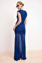Saks Büzgü/Drapeli Örme Sandy Maxi Abiye & Mezuniyet Elbisesi TPRSS26AE00085 - 4