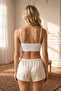 Beyaz Seamless/Dikişsiz İp Askılı Dolgusuz Balensiz Kaplı Bralette Örme Sütyen THMAW22SU0043 - 3