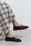 Patter Brown Suede Studded Genuine Leather Buckle Detail Flat Sole Women's Ballerinas - 3