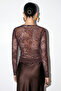 Brown Tulle Blouse Tdrss26Bz00006 - 4