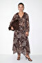 Brown Ruffle Blouse Skirt Set Tdrss26Au00013 - 2