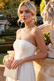 Bridal Beyaz A-Kesim Straplez Dokuma Düğün/Nikah Abiye Elbise TPRSS24EL00139 - 5