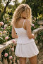 Beyaz Pilise ve Gipe Detaylı Dokuma Bluz TWOSS26BZ00687 - 2