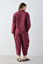 Bordo Kruvaze Bluz Pantolon Takım TWOSS26AU00256 - 4