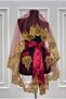 Burgundy Gold Sparkling Laced Bridal Henna Veil Set Wedding Henna Night Face Cover - 2
