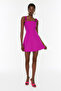 Fuchsia A-Line Square Neck Strappy Detail Mini Woven Dress TWOSS22EL2175 - 4