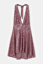 Lilac Halter Neck Sequined Backless Mini Event Party Dress Tdrss26El00058 - 4