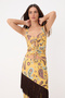 Orange Shawl Patterned Fitted/Body-Fitting Gathered Knitted Blouse Twoss26Bz00582 - 2