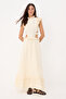 Siedres x Trendyolmilla Ekru Brode Maxi Dokuma Elbise TWOSS26EL00510 - 3