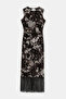 Siedres x Trendyolmilla Kahverengi Flok Baskılı Püsküllü Astarlı Maxi Elbise TPRSS26EL00147 - 8