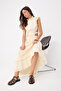 Siedres x Trendyolmilla Ekru Brode Maxi Dokuma Elbise TWOSS26EL00510 - 5