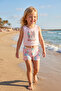 Girl's Printed Crop Swimsuit Bikini Set Powder Pink - 2