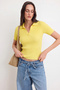 Sarı More Sustainable Basic Polo Yaka Triko Bluz TWOSS26BZ00505