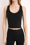 Siyah Fırçalı Soft Kumaş Örme Spor Üst/Bluz THMSS26BZ00008 - 2