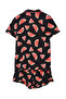 Kadın Siyah %100 Pamuklu Karpuz Desenli Fırfırlı Şortlu Örme Pijama Takımı THMSS21PT0670 - 8