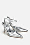 Women's silver pointed-toe ankle-strap Stiletto Heel elegant evening shoes - 2
