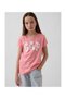 Girl's Pink T-Shirt with Logo Detail
