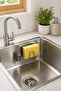 Stainless Steel Adhesive Drain Sink Sponge Holder Bathroom Kitchen Organizer 4.5cm - 7