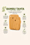 Bamboo Cutting Board Set of 3 Natural Wooden Meat Vegetable Fruit Chopping Board Kitchen Set - 3