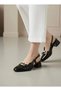 Women's Veran Black Patent Leather Bow Stone Detailed Classic Heeled Shoes - 4
