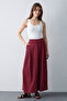 Bordo Geniş Paça Modal Tuşeli Etek Görünümlü Pantolon TWOSS26PL00081 - 2